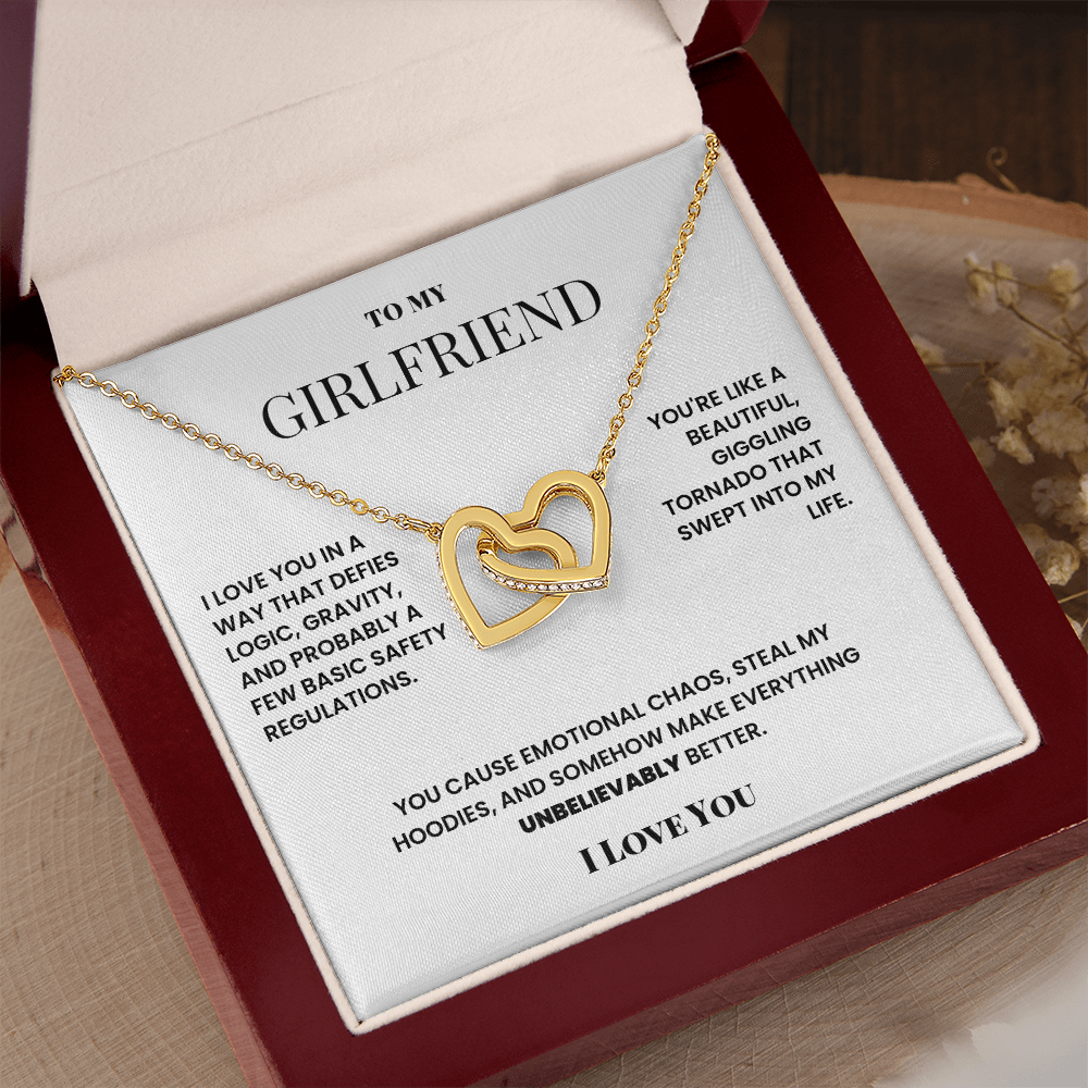 Double heart necklace to girlfriend - silly romantic fun