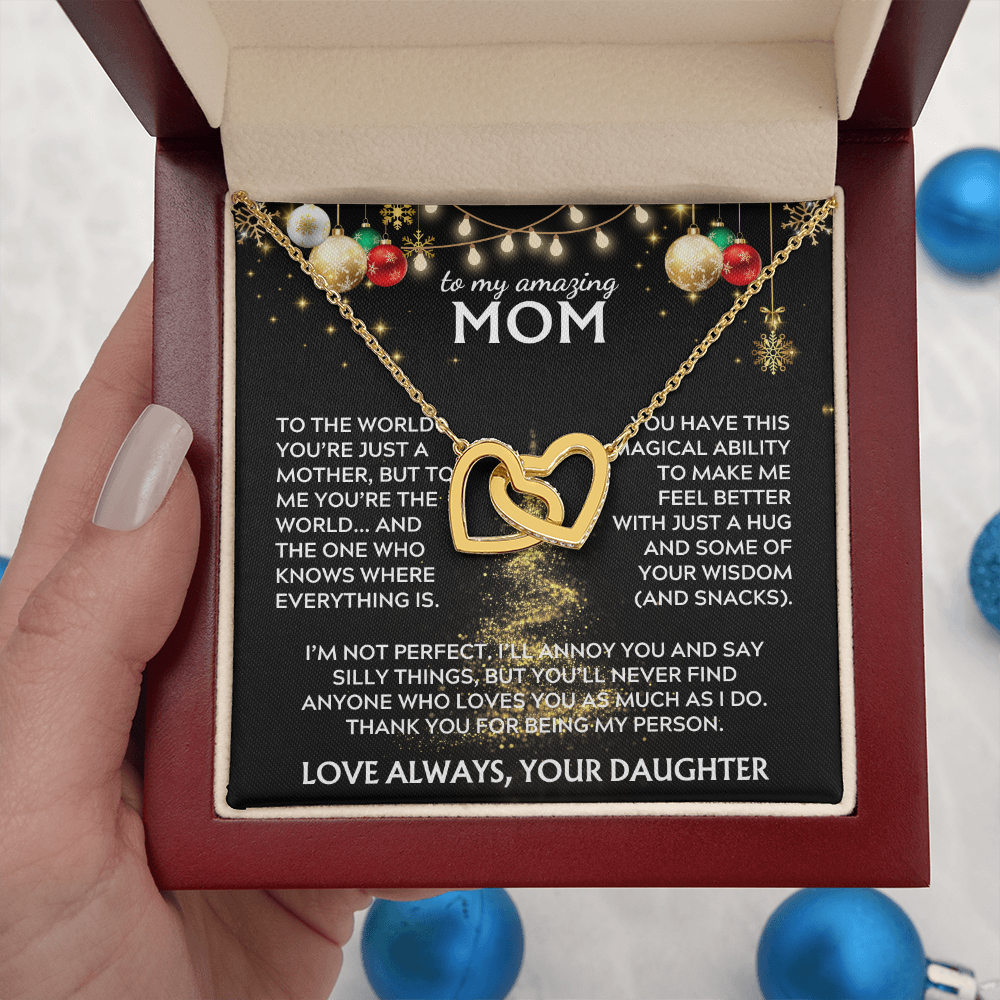 To Mom, from Daughter. Thank you for being my person. Holiday card.