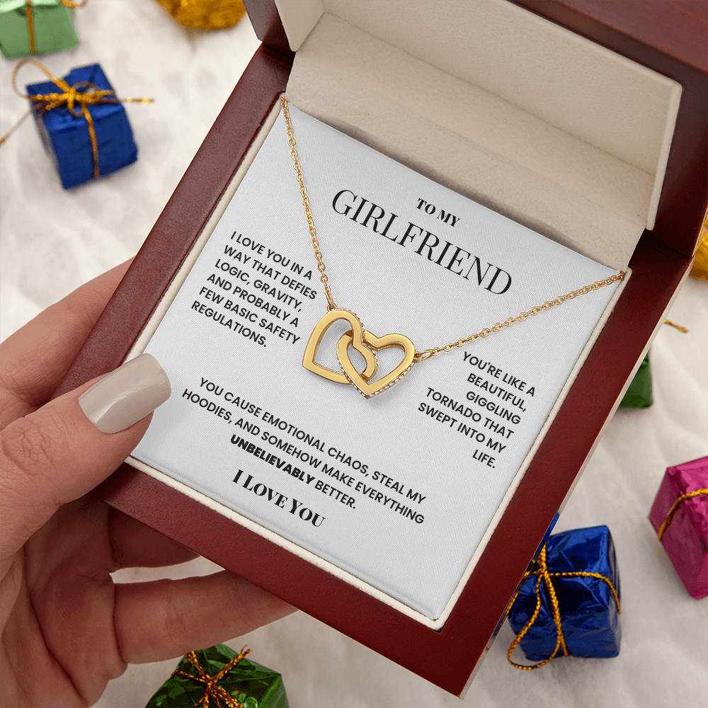 Double heart necklace to girlfriend - silly romantic fun