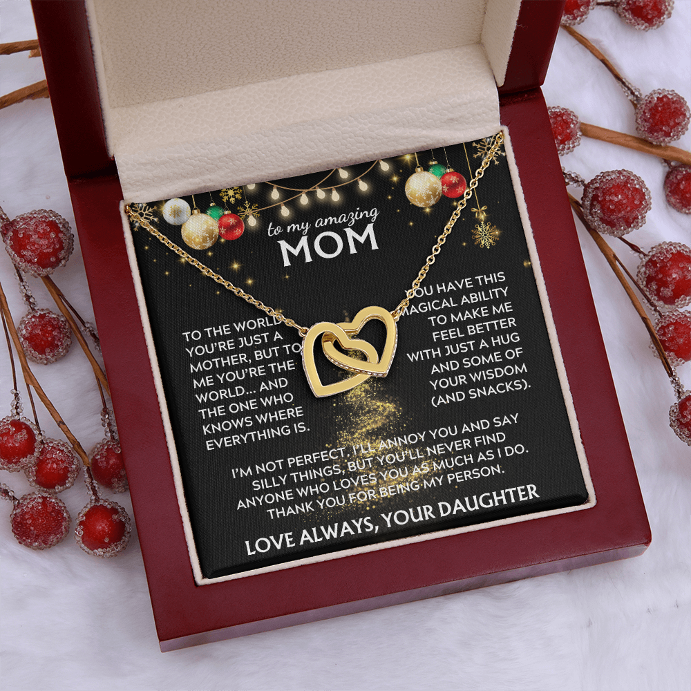 To Mom, from Daughter. Thank you for being my person. Holiday card.