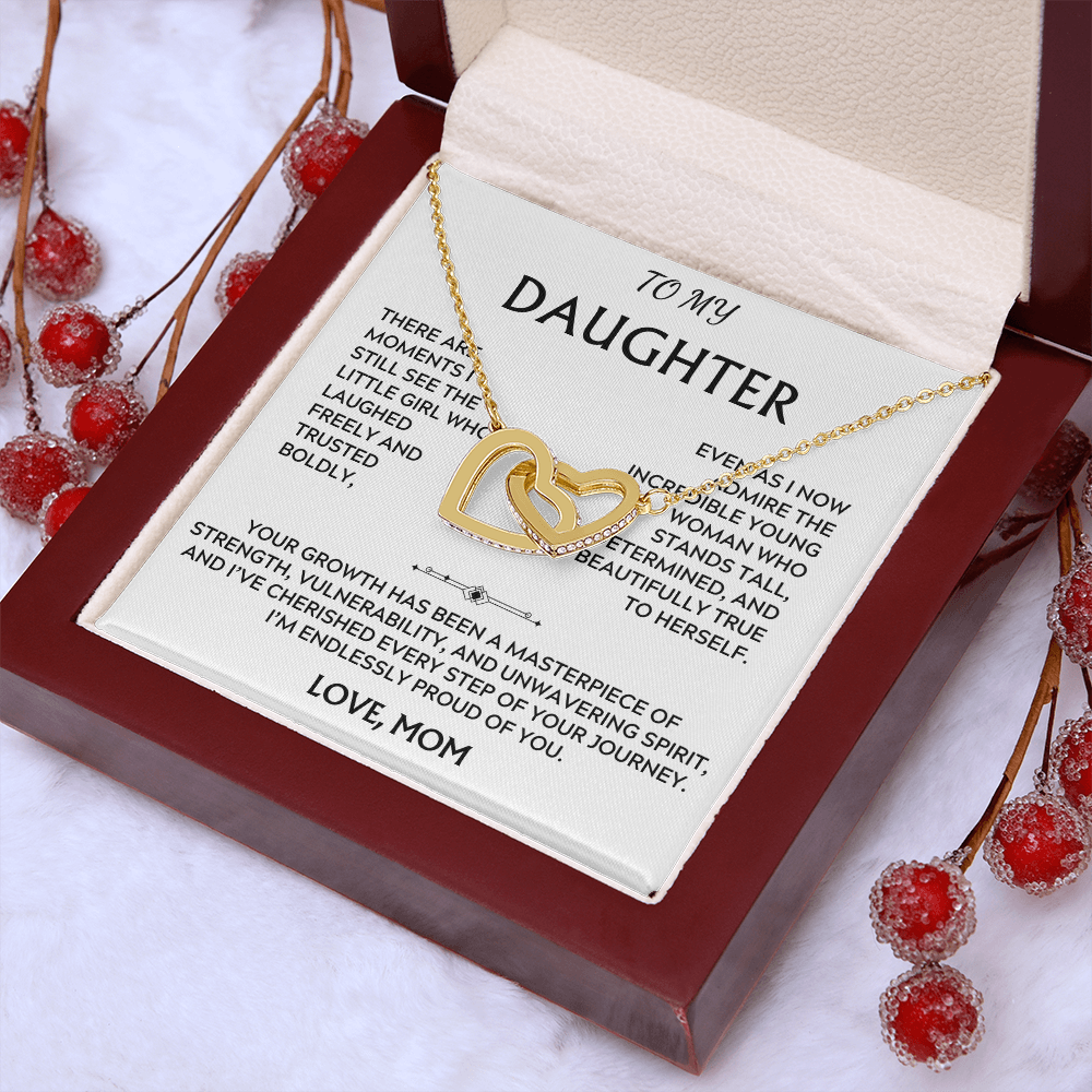 To Daughter, from Mom. Inspirational, loving, heartfelt necklace.