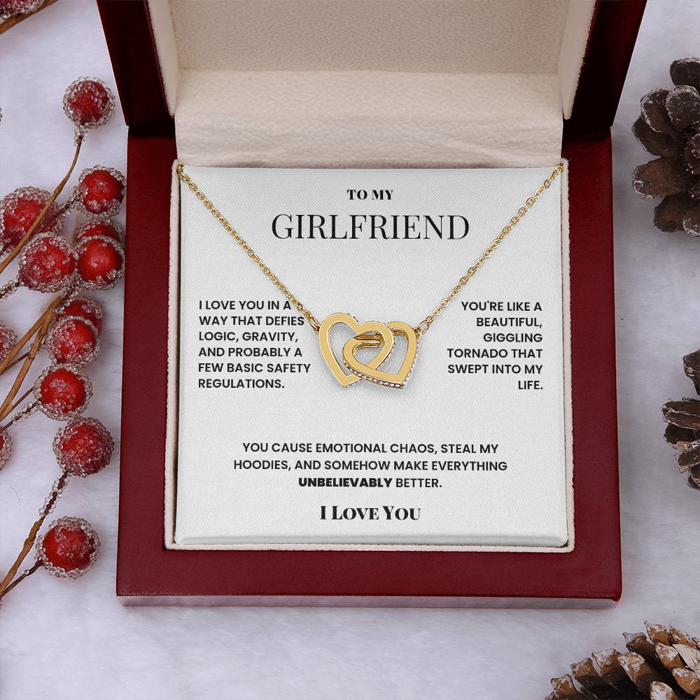 Double heart necklace to girlfriend - silly romantic fun