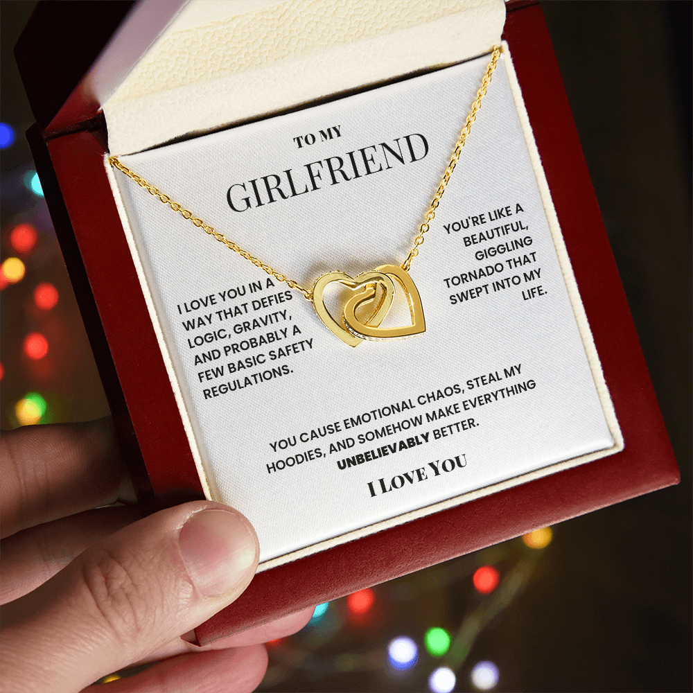 Double heart necklace to girlfriend - silly romantic fun