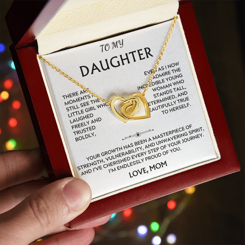 To Daughter, from Mom. Inspirational, loving, heartfelt necklace.