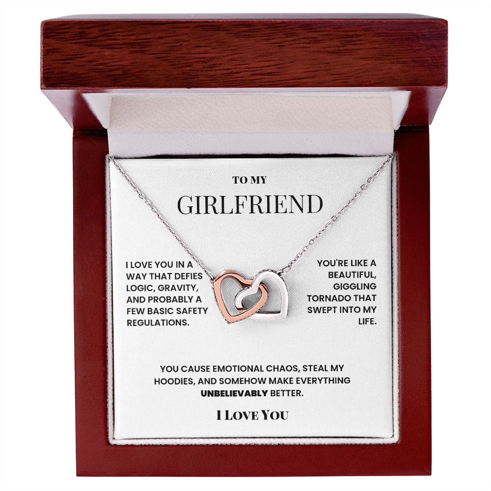 Double heart necklace to girlfriend - silly romantic fun