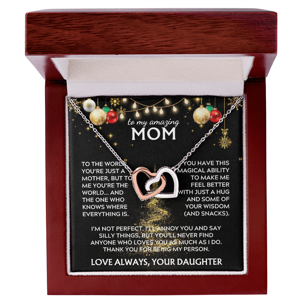 To Mom, from Daughter. Thank you for being my person. Holiday card.