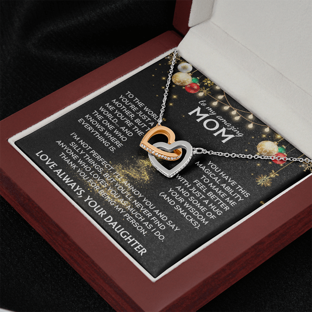 To Mom, from Daughter. Thank you for being my person. Holiday card.