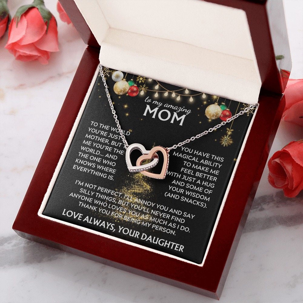 To Mom, from Daughter. Thank you for being my person. Holiday card.