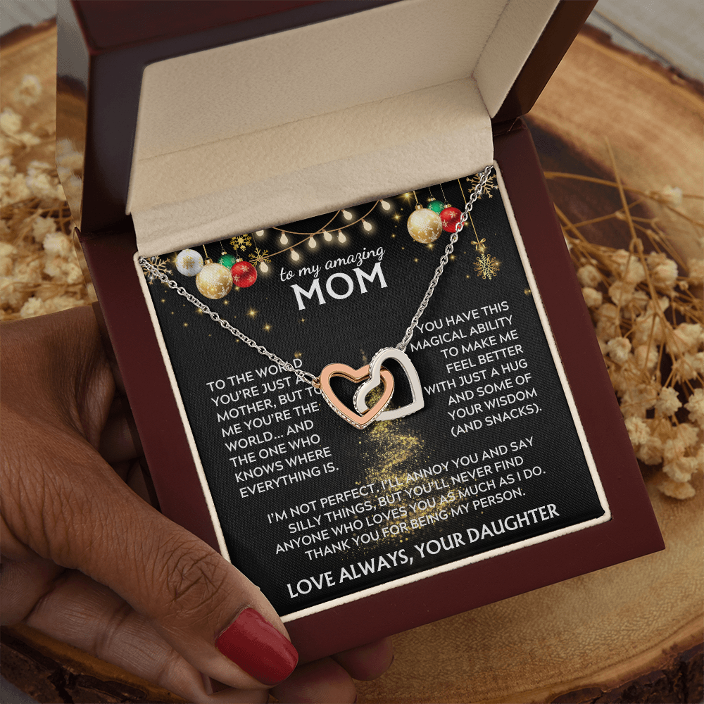 To Mom, from Daughter. Thank you for being my person. Holiday card.