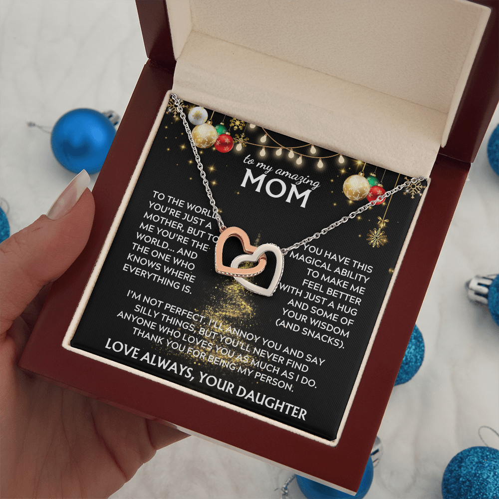 To Mom, from Daughter. Thank you for being my person. Holiday card.