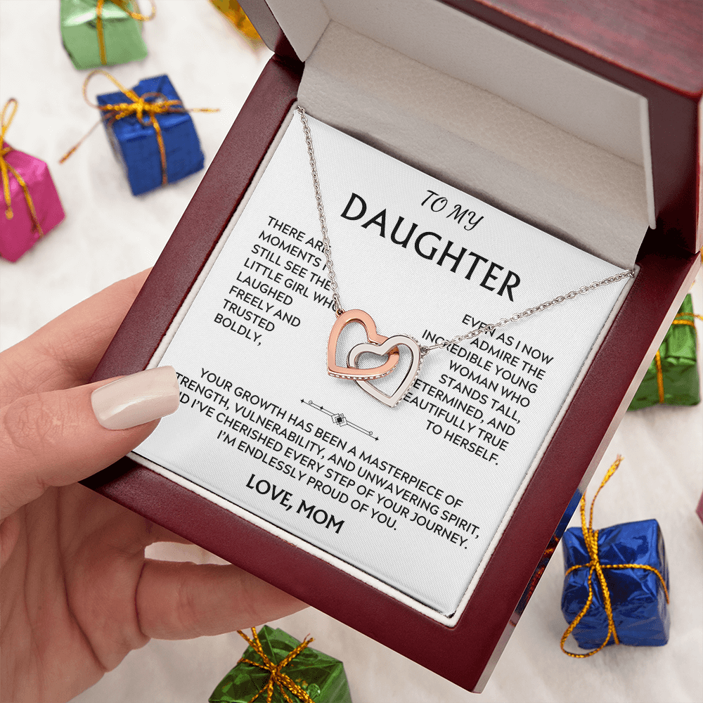 To Daughter, from Mom. Inspirational, loving, heartfelt necklace.