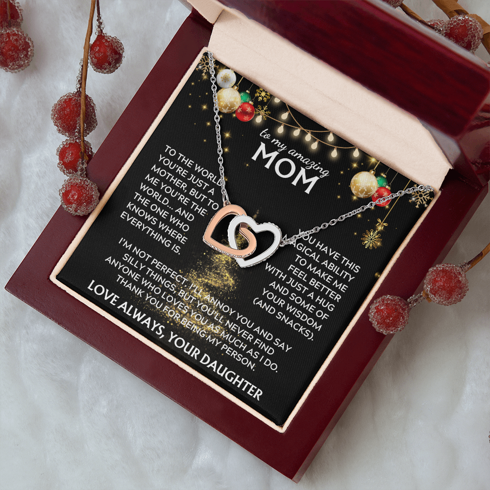 To Mom, from Daughter. Thank you for being my person. Holiday card.