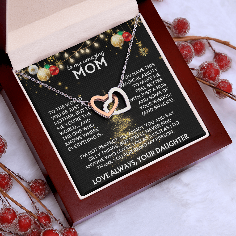 To Mom, from Daughter. Thank you for being my person. Holiday card.