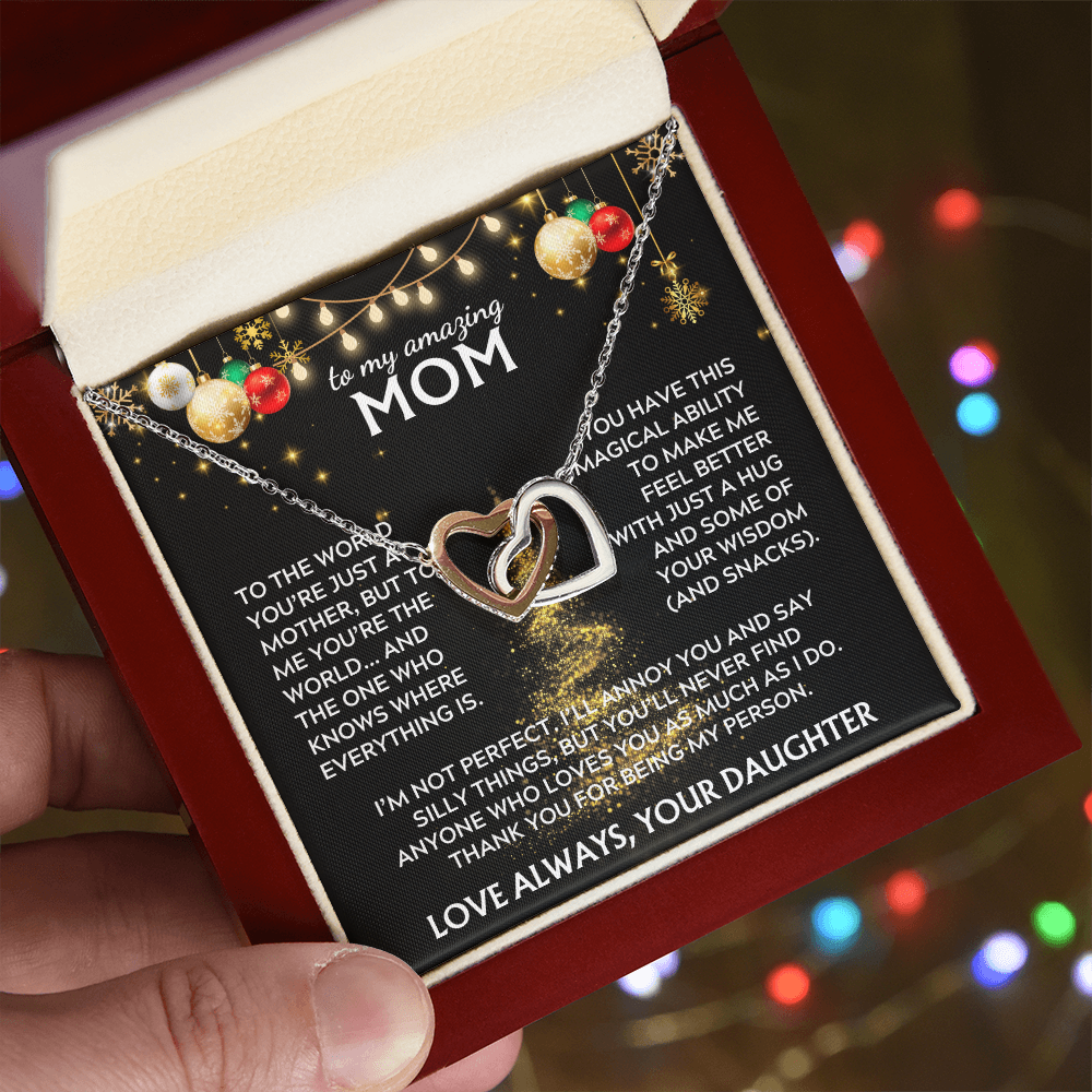 To Mom, from Daughter. Thank you for being my person. Holiday card.