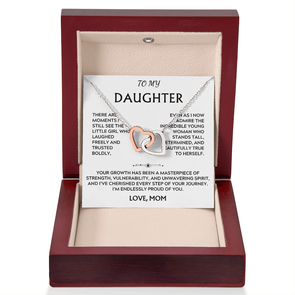 To Daughter, from Mom. Inspirational, loving, heartfelt necklace.