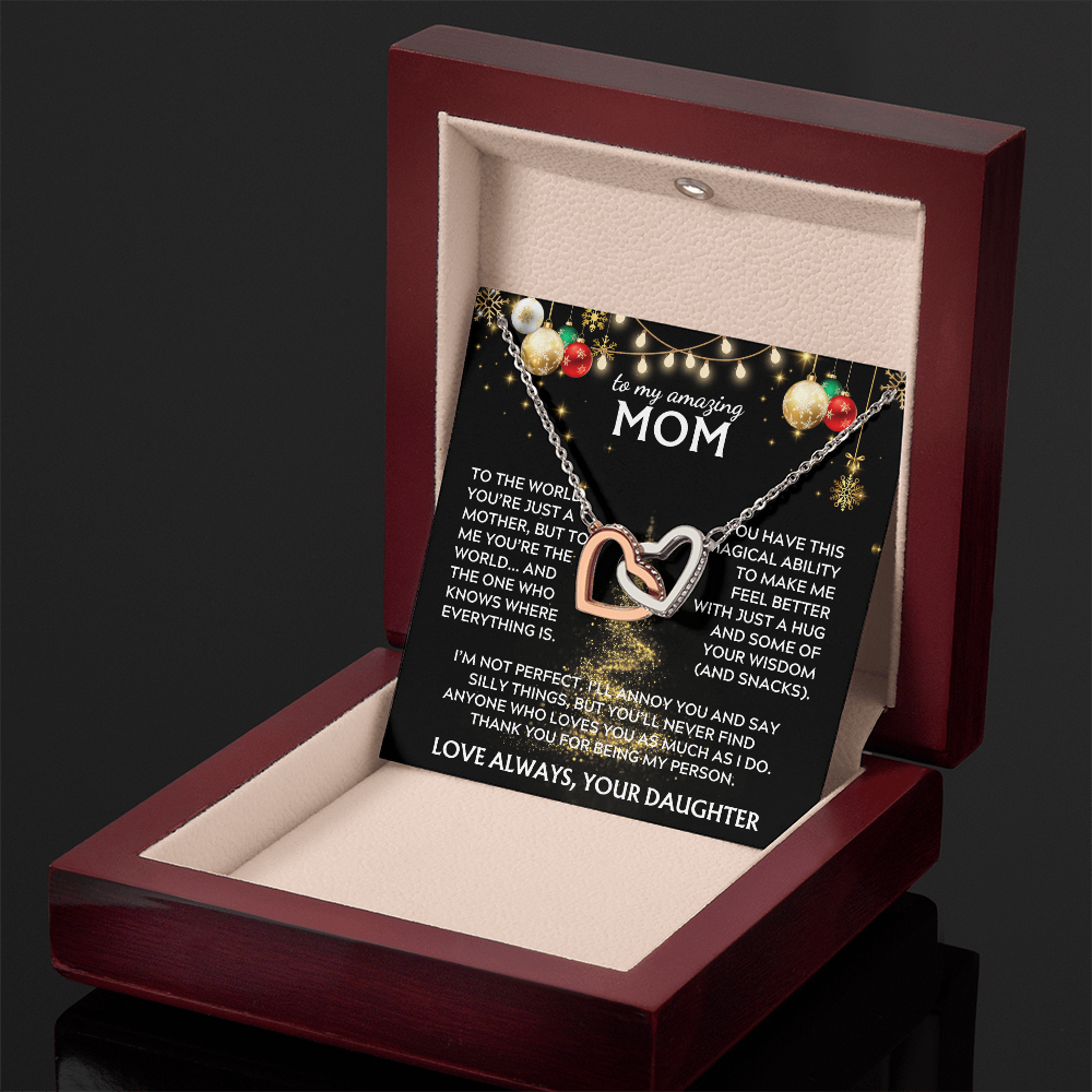 To Mom, from Daughter. Thank you for being my person. Holiday card.