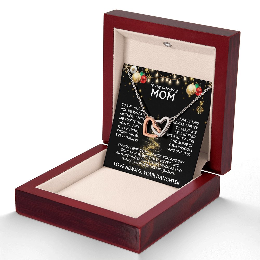 To Mom, from Daughter. Thank you for being my person. Holiday card.