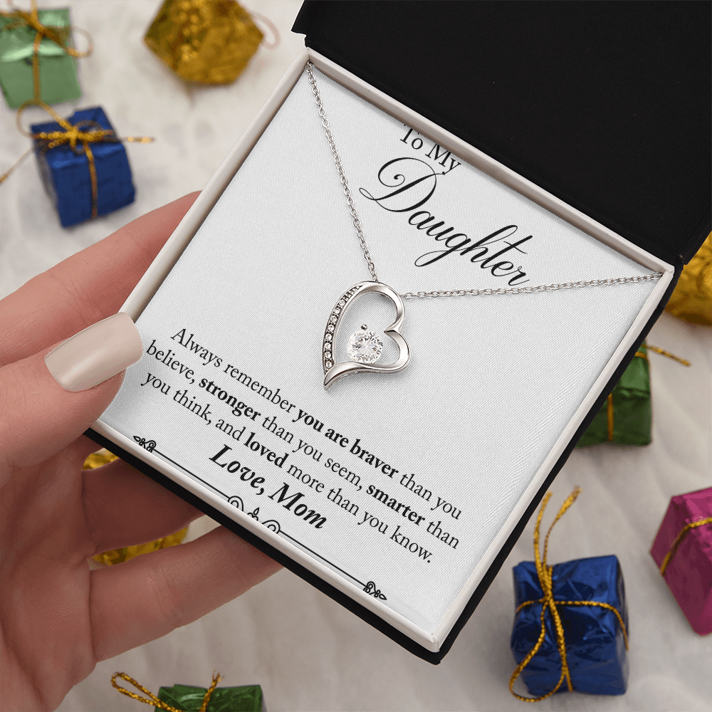 To Daughter, Love Mom - Always Remember... - Forever Love Necklace