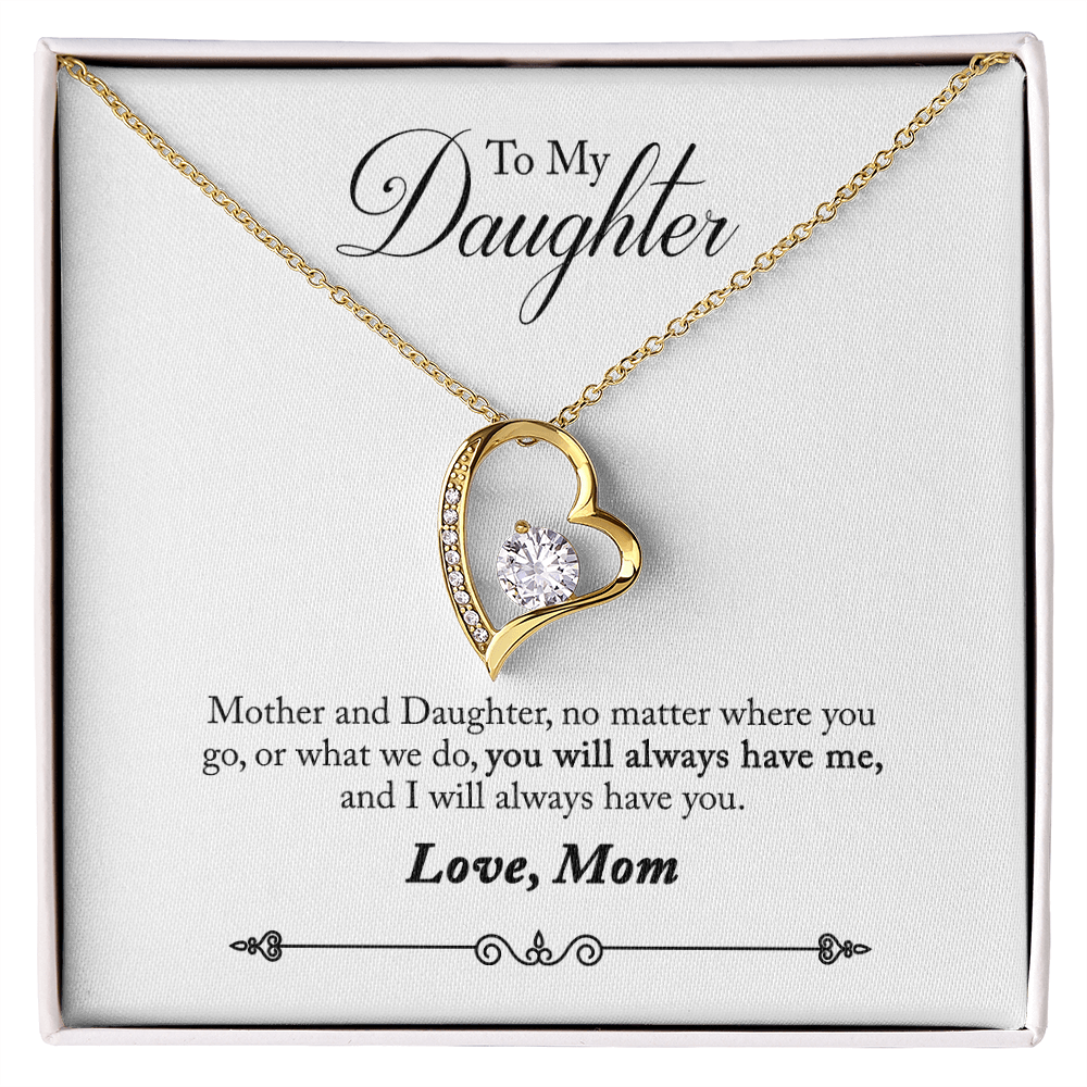 To Daughter, Love Mom - Always Remember... - Forever Love Necklace
