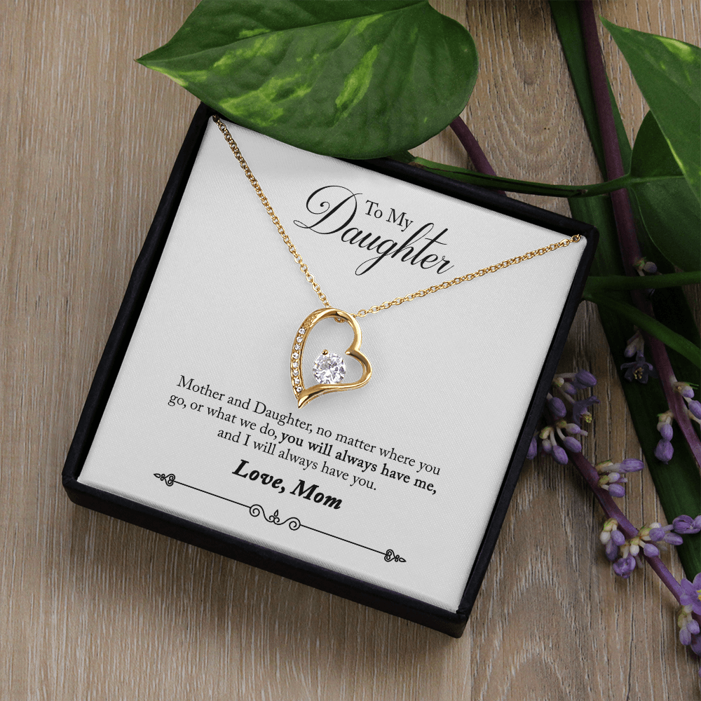 To Daughter, Love Mom - Always Remember... - Forever Love Necklace