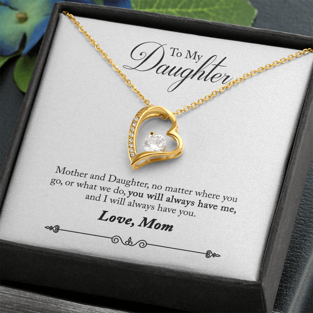 To Daughter, Love Mom - Always Remember... - Forever Love Necklace