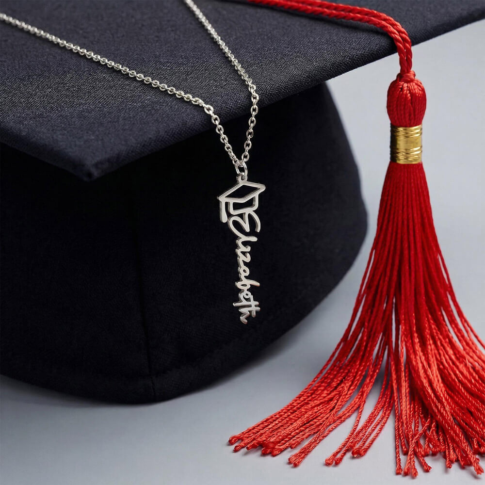 Graduation Name Necklace with Always Remember Quote