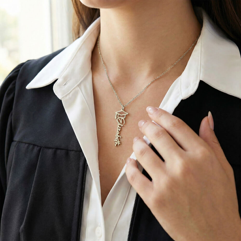 Graduation Name Necklace with Always Remember Quote