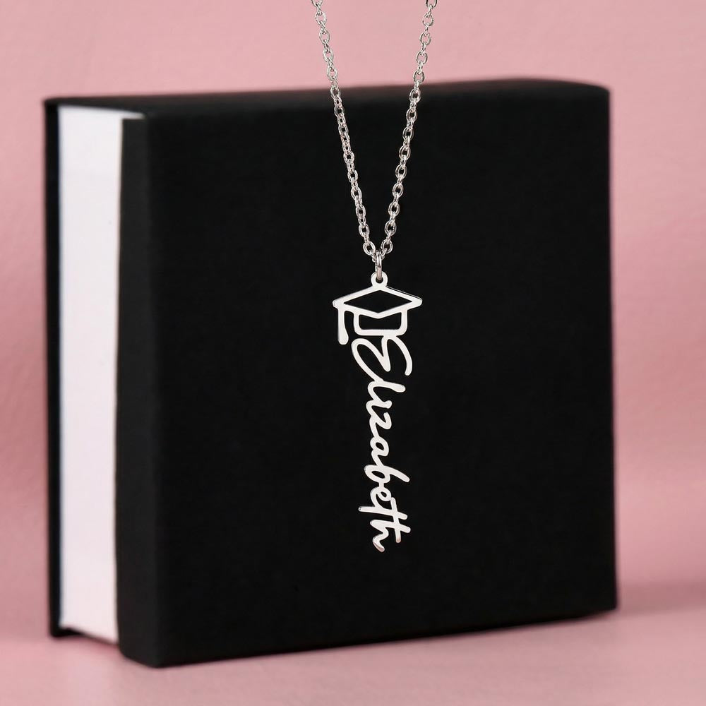 Name Graduation Necklace with "I wish..." Quote