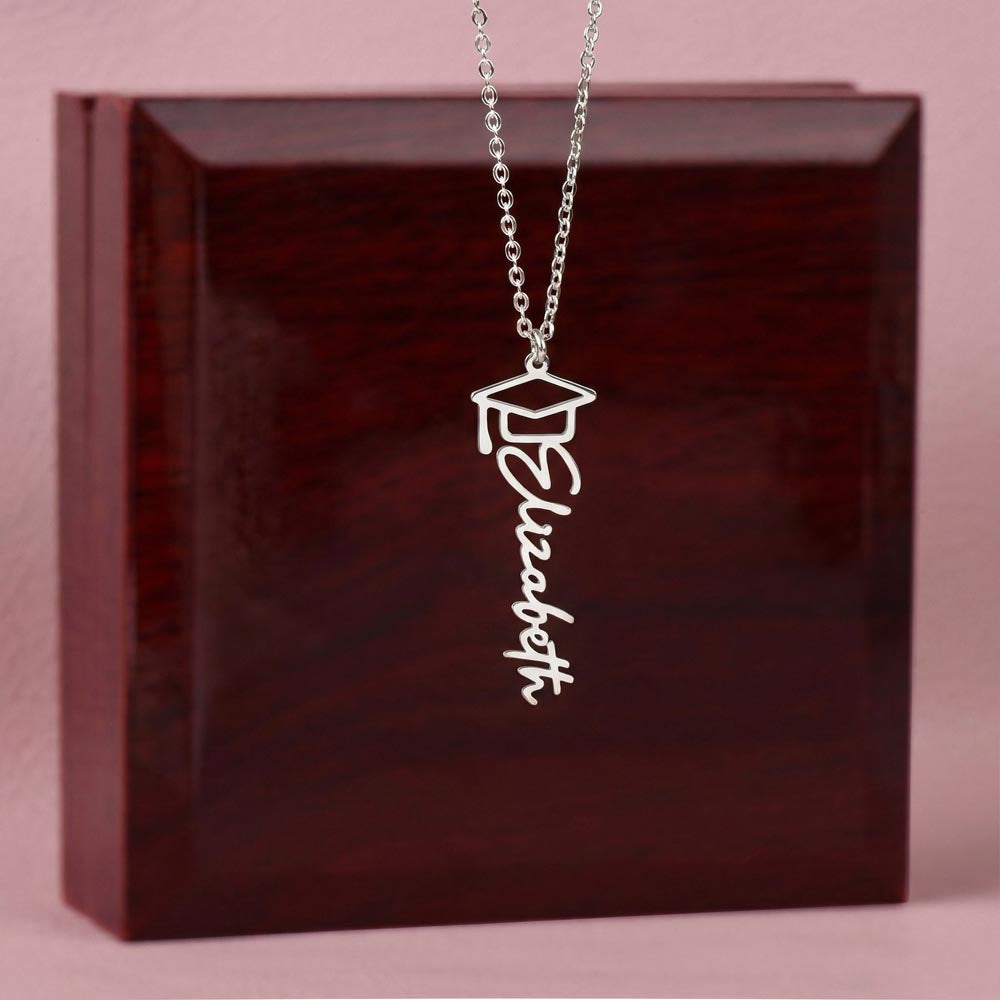 Name Graduation Necklace with "I wish..." Quote