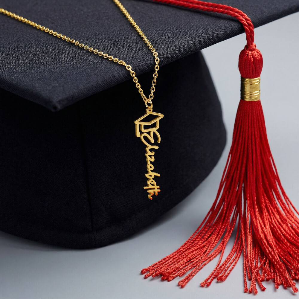 Graduation Name Necklace with Always Remember Quote