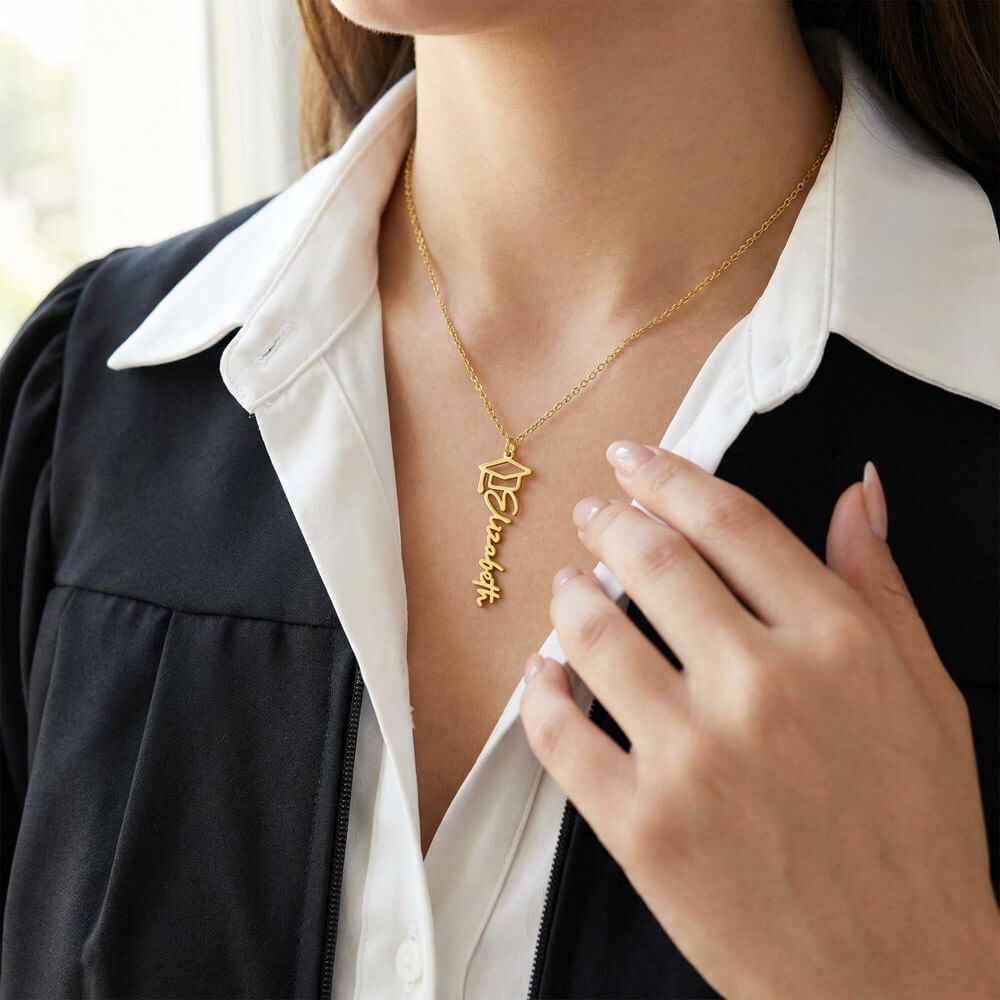 Name Graduation Necklace with "I wish..." Quote