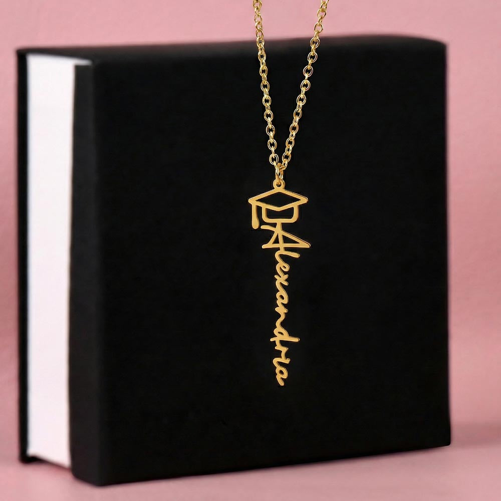 Name Graduation Necklace with "I wish..." Quote