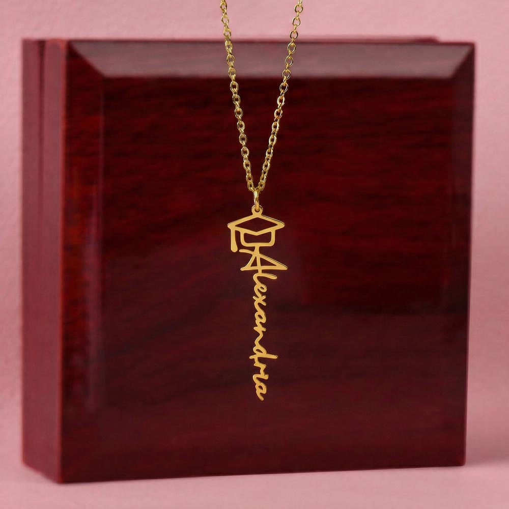 Graduation Name Necklace with Always Remember Quote